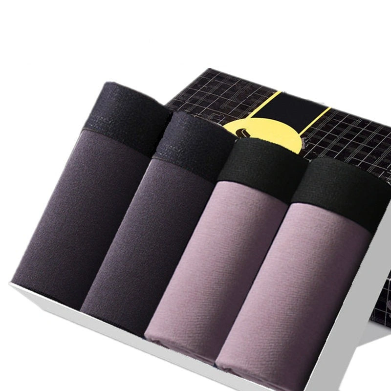 West Louis Fir Uaigh Mheala Cotton Téamh Fir 4-Phíosa Boxers Te Fíor-Chompord!